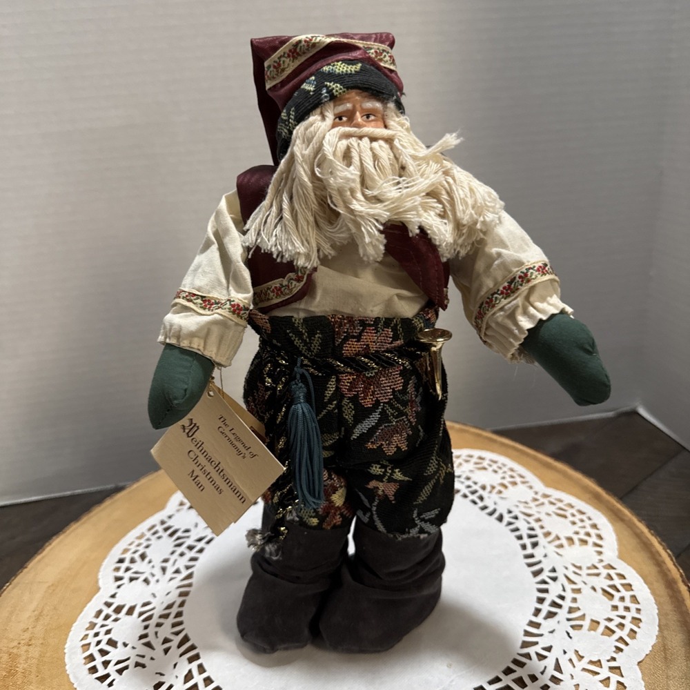 Old World Christmas Weihnachtsmann Santa Doll Germany Legend 10" Vintage Tag